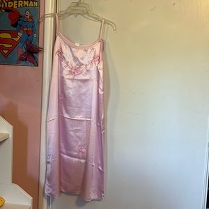 long pink silk nightgown